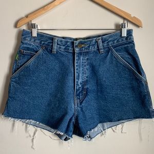 Jean Shorts Vintage Blue Cabelas Size 32 Cut Off High Rise Waist Cotton Casual